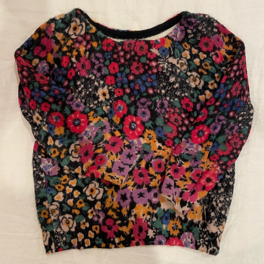 Anthropologie Floral Sweater